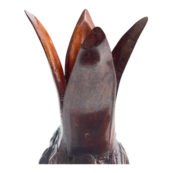 Vtg. Hand carved Wood Pineapple Appetizer and candle Holder 11.50" Tall - Picture 5 of 10